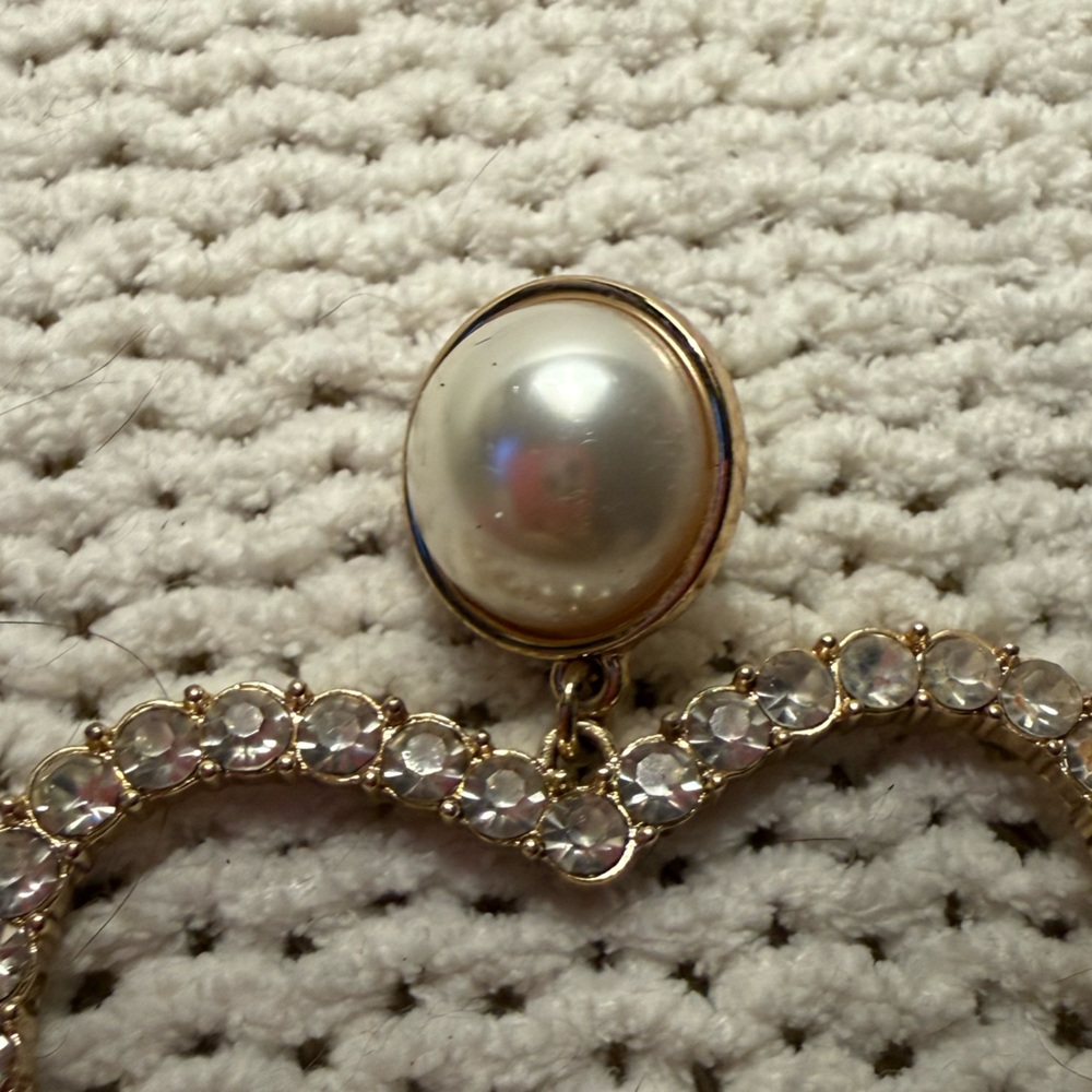 BaubleBar Gold and Pearl Heart Earrings - Picture 2 of 5